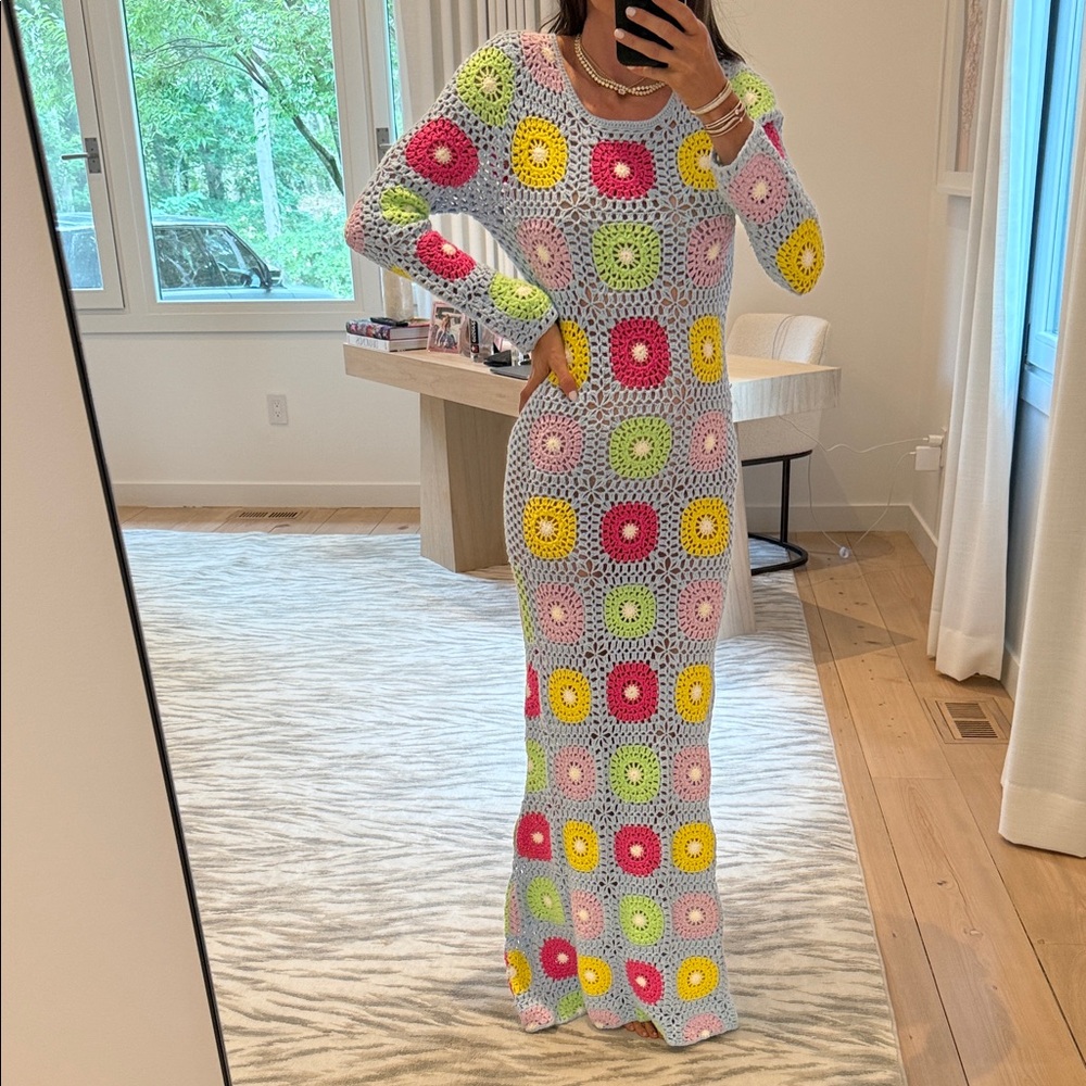 OLIVIA RUBIN Multicolor Crochet Maxi Dress - Picture 1 of 4